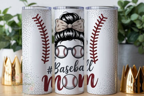Baseball Mom Messy Bun 20oz Tumbler Wrap