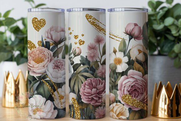 Blush Rose Gold Floral Tumbler Wrap Graphics Review