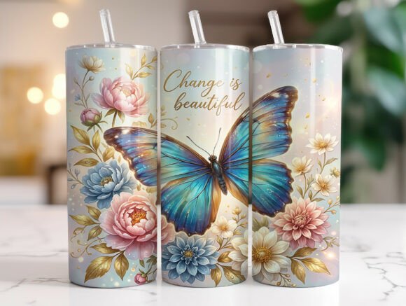 Change is Beautiful Butterfly Tumbler Graphics