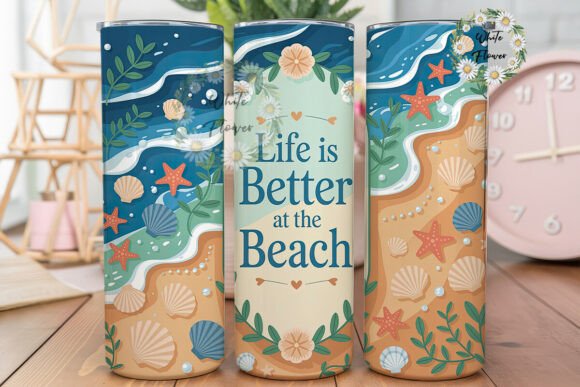 Coastal Beach Shells Tumbler Wrap: Graphics & Tumbler Wraps