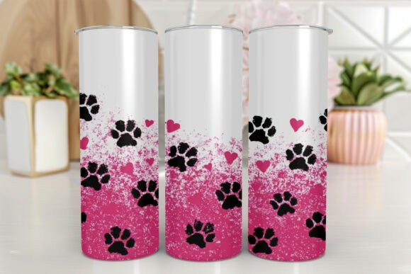 Dog Paw Prints 20 Oz Tumbler PNG Graphics