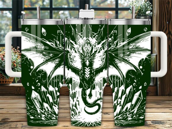Dragon Emerald Gem 40oz Laser Tumbler: Graphics for Crafts