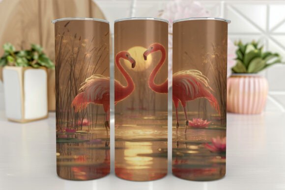 Flamingo Tumbler Design Colorful: Graphics and Tumbler Wraps
