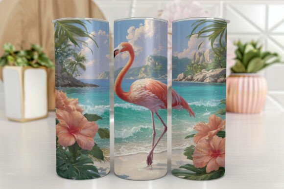 Flamingo Tumbler Wrap 20 Oz Skinny: Graphics for Tumbler Wraps