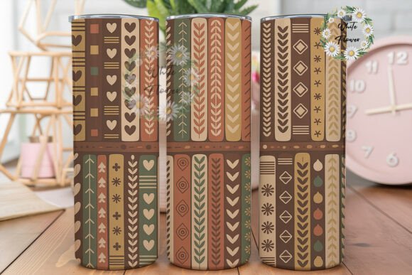 Folk Heart Floral 20oz Tumbler Wrap Graphics for Handmade Crafters