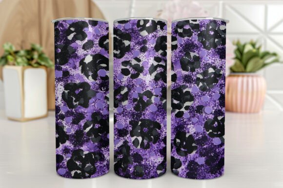 Gold Glitter Leopard Tumbler Wrap PNG Graphics