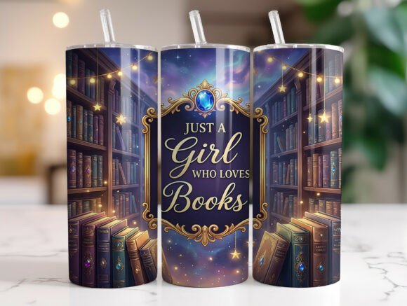 Just a Girl Who Loves Books Tumbler Wrap