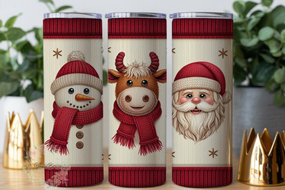 Knitted Winter Friends 20oz Tumbler Wrap
