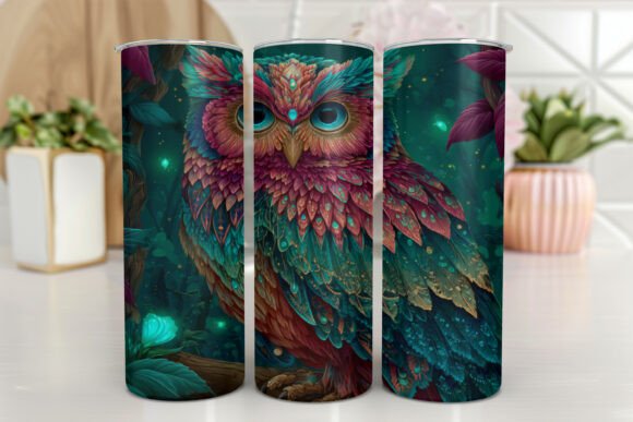Moon Owl Tumbler Wrap Sublimation: Graphics & Tumbler Wraps