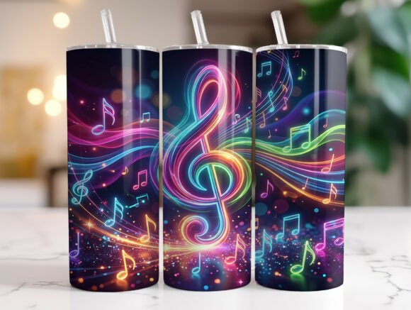 Neon Music Notes Treble Clef Tumbler Review