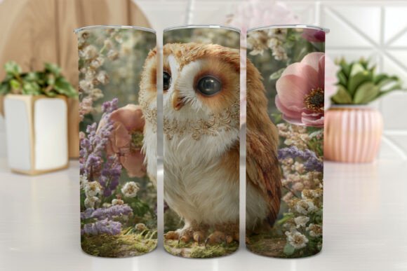 Owl Tumbler Wrap Floral Seamless Designs: Graphics & Tumbler Wraps