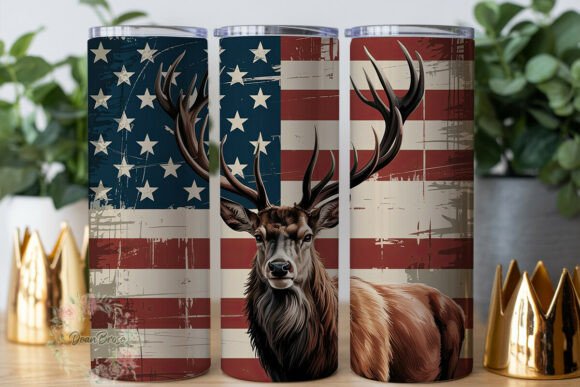 Patriotic Deer Flag Tumbler Wrap Graphics Review