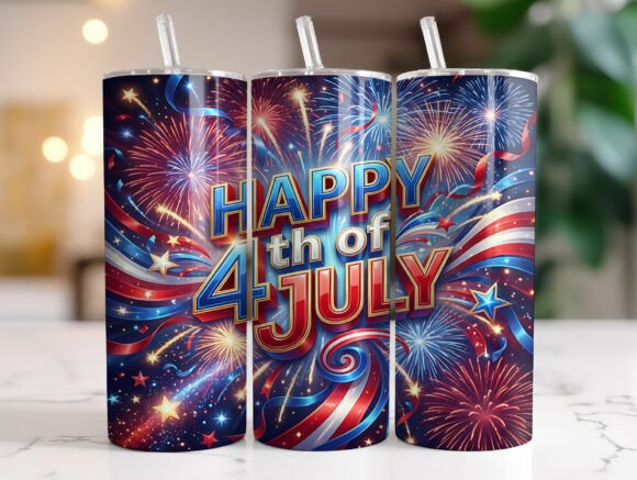 Patriotic Fireworks 4th of July Tumbler Graphics