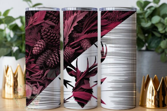Pink Grunge Deer Head 20oz Tumbler Graphics