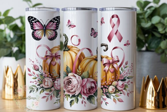Pink Pumpkin Awareness 20oz Tumbler Wrap Graphics
