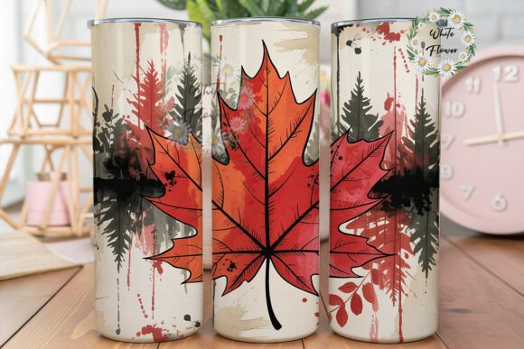 Red Leaf Grunge Forest Tumbler Wrap Graphics Review