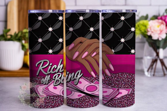 Rich Bling Money 20oz Tumbler Wrap Graphics