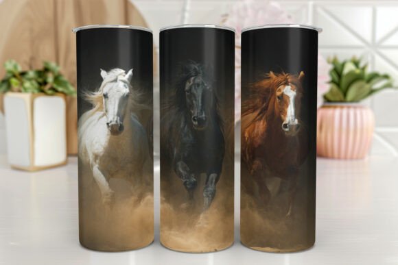 Running Horses Tumbler Wrap Wild Western