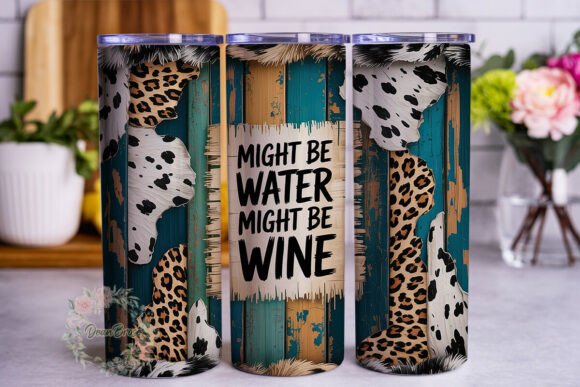 Rustic Leopard Teal 20oz Tumbler Wrap