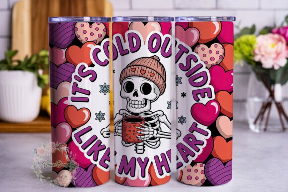 Skeleton Cold Heart: Tumbler Wraps Graphics