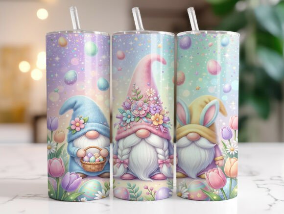 Spring Gnome Easter Eggs Tumbler Wrap