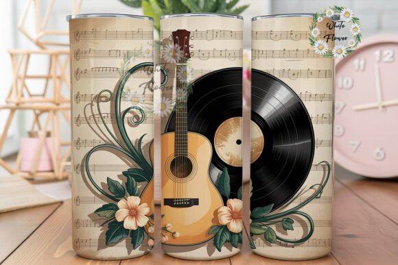 Vintage Music Floral 20oz Tumbler Wrap Graphics Review