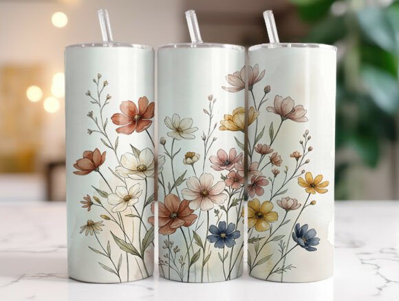 Wildflower Meadow Graphics for Tumbler Wraps
